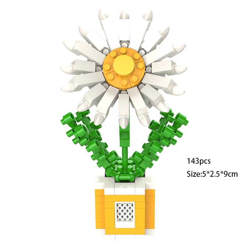Rose Sunflower Daisy Building Blocks Model Toy Kids Gift – Decorate Surprise