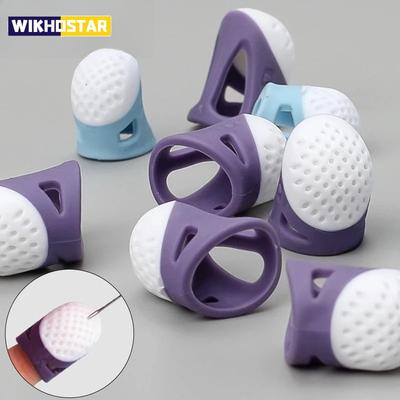 Silicone Thimbles Finger Tips Protector Anti-Slip Finger Covers Hand Cross-stitch Sewing DIY Tools Household Sewing Accessories