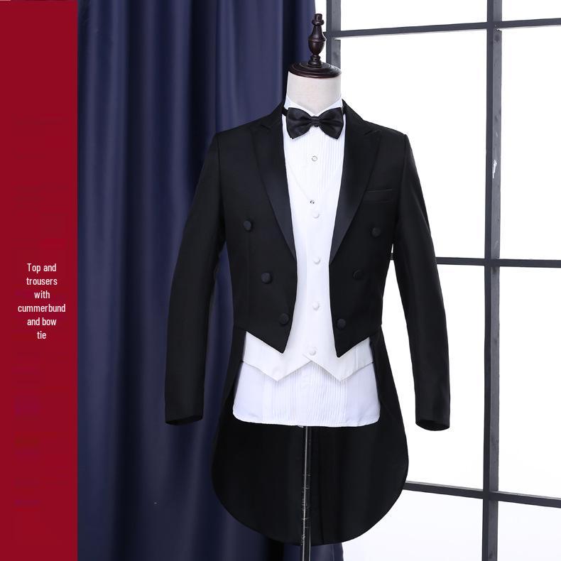 

Мужской фрак-ласточка в корейском стиле для сценических выступлений и официальных мероприятий 3XL Height 187cm Weight ~95kg