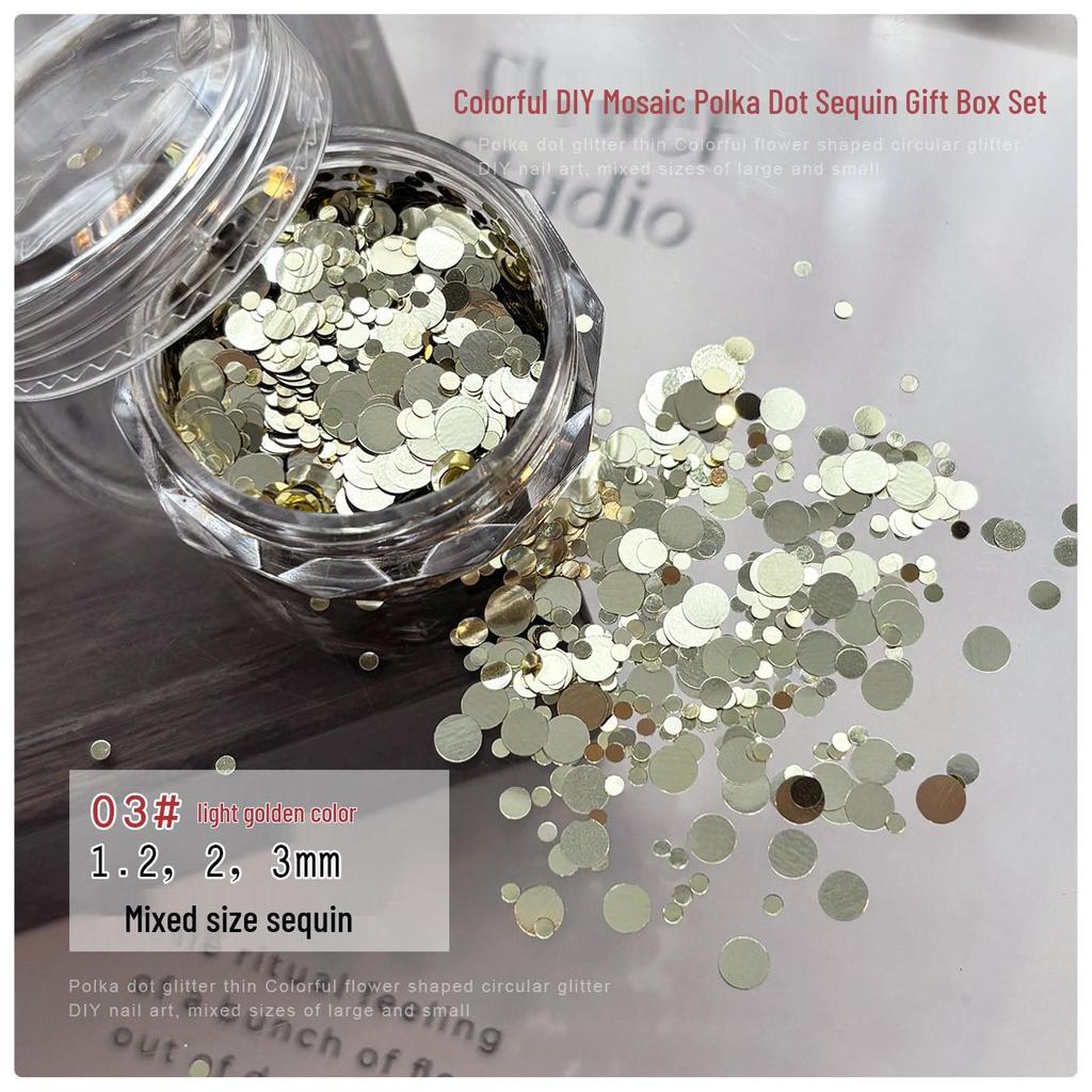 Colorful Sequin Patchwork Nail Art Decorations - Spring/Summer Mixed Sizes DIY Stickers
