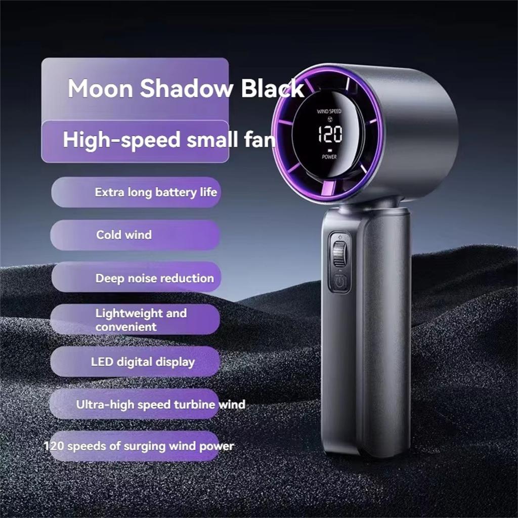 120 Speed High-speed Handheld Fan, Strong Wind, External Digital Display, Portable And Powerful Handheld Fan, Roller Control