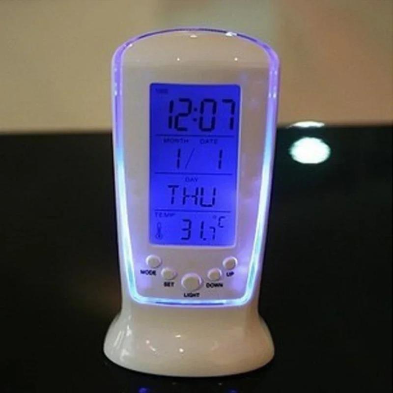 Digital Calendar Temperature LED Digital Alarm Clock with Blue Back Light Electronic Calendar Thermometer Led Clock with Time