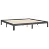 Solid Wood Bed with Headboard Gray 200x200 cm