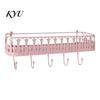 Ganci Salvaspazio per Ingresso, Mensole Galleggianti da Parete, Mensola in Metallo con 5 Ganci, Portachiavi Stile Vintage Decorazione in Ferro, Organizzatore per Posta, Scaffale di Stoccaggio