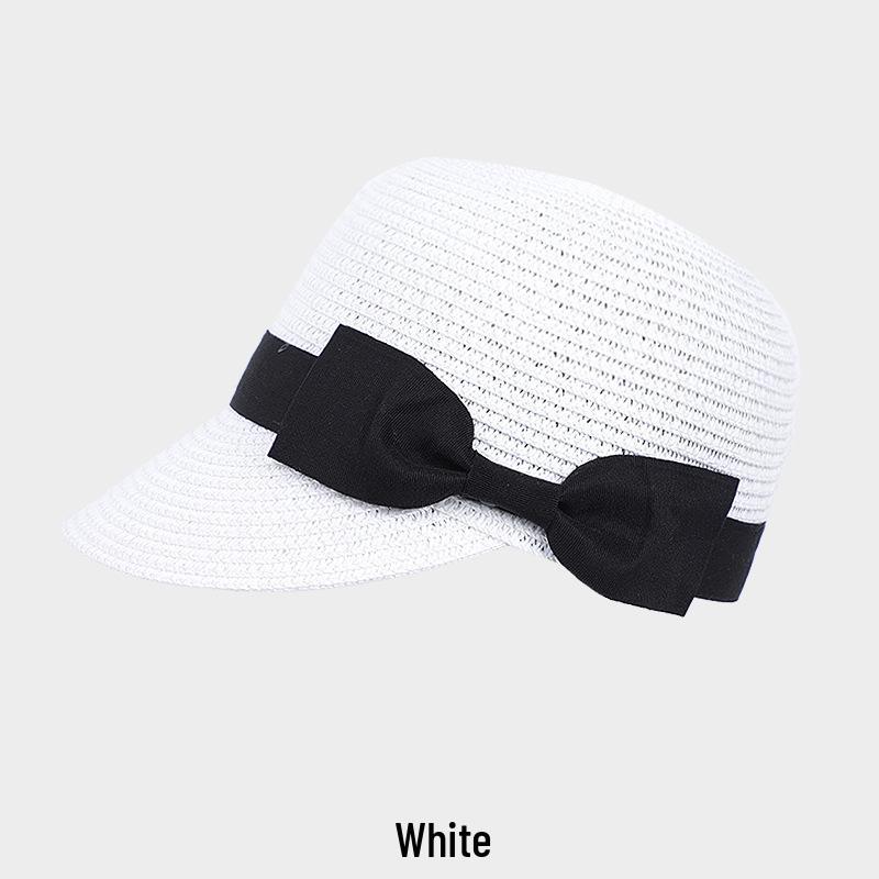 Women's Japanese-Style Casual Straw Fedora with Bowknot—Ideal for Sunshade and Beach Outings.