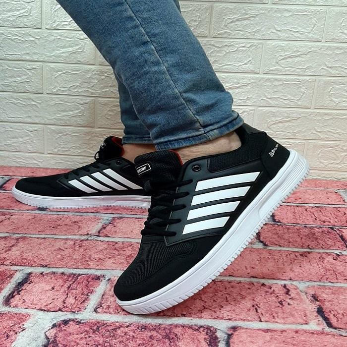 Bestof 074 Black Sneaker Flat Sole Lightweight Comfortable Sports Couple Shoes
