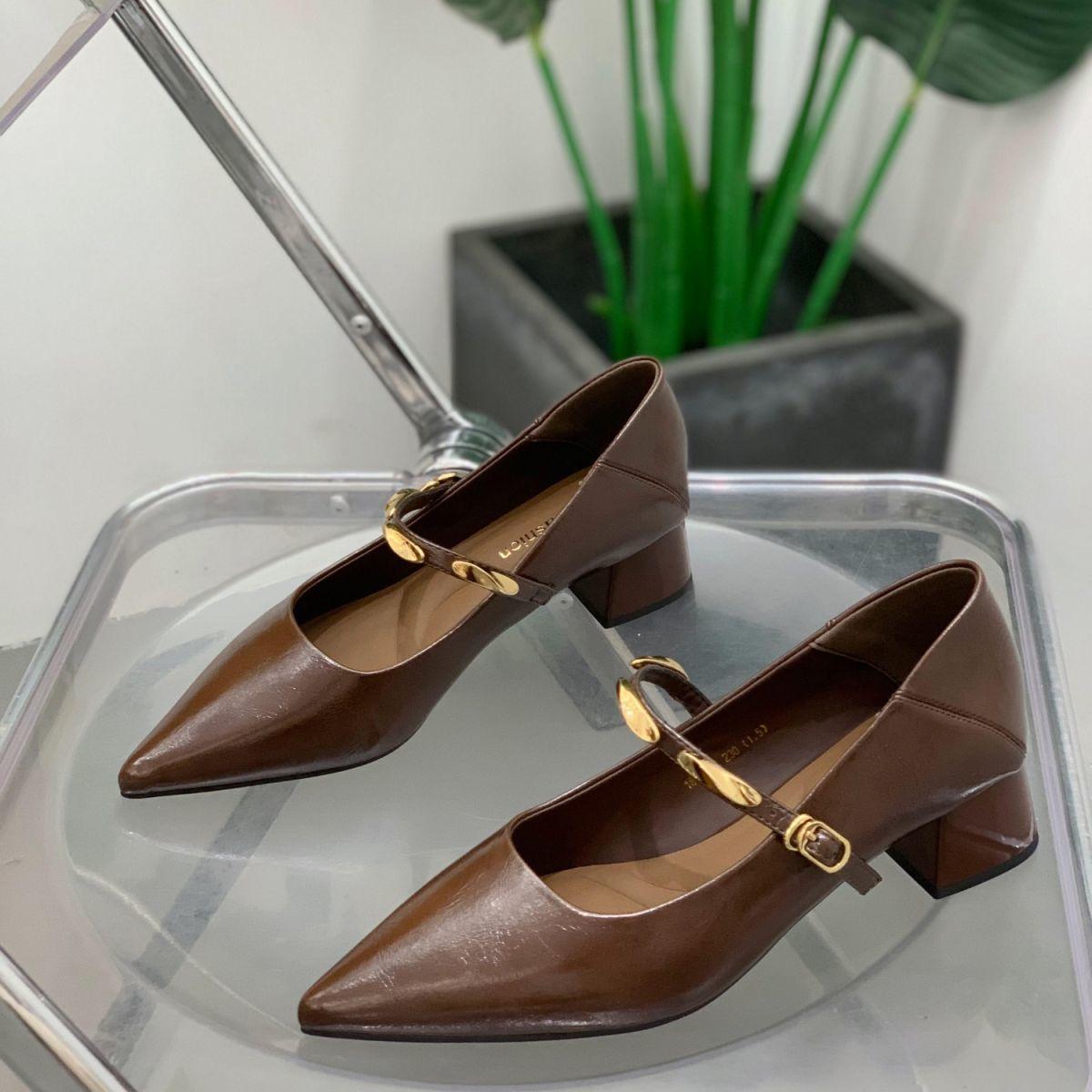 

Pointed thick heel single shoes women s 2025 autumn new versatile Mary Jane shoes comfortable and not tired feet shallow mouth work women s shoes 40 коричневый