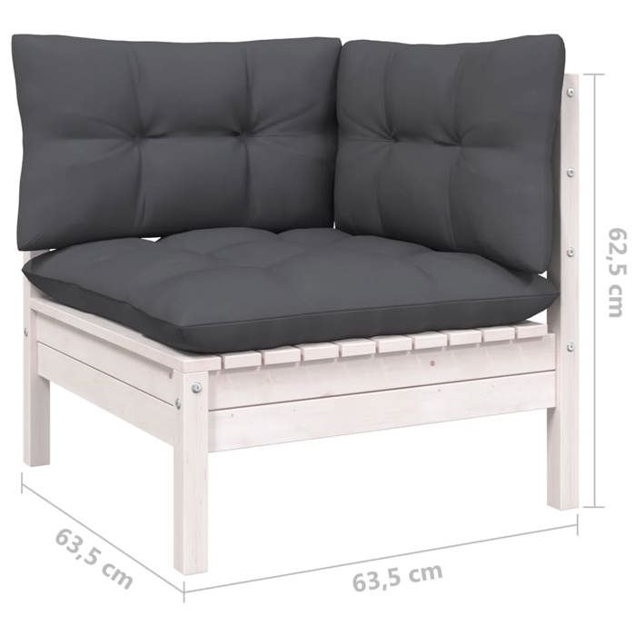 VidaXL Bois de Pin Massif Salon de Jardin 9 pcs avec Coussins Mobilier de Patio Meubles d'Extérieur Mobilier de Jardin 3096708
