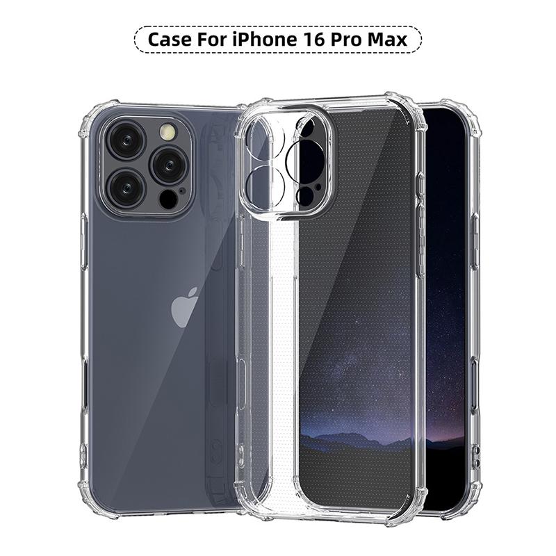 Air Bag Thick Shockproof Silicone Clear Phone Case For iPhone 16 Pro Case for iPhone 16 Plus 16Pro Max Transparent Cover Cases