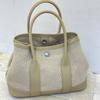 Garden Tote Bag Canvas Top Grain Leather Medium Casual Daily Commuter