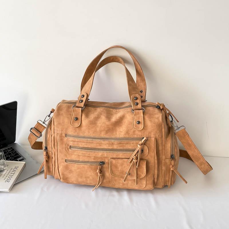 Stilvolle Wildleder Reisetasche Damen Mehrzweck-Tragetasche mit verstellbarem Schultergurt und Modischem Design