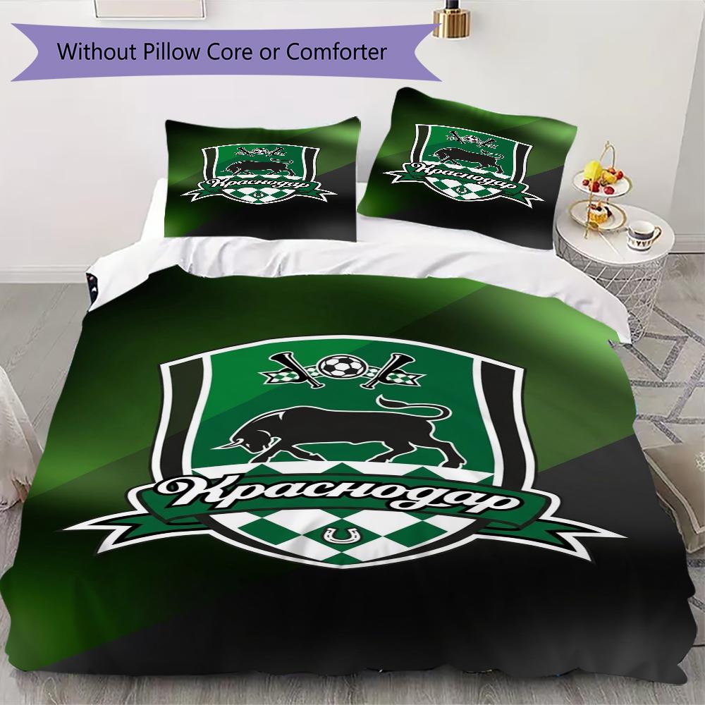 Fc Krasnodar Pattern Bedding uilt Set uilt Cover Pillowcase Home Decoration Birthday Gift (1*duvet cover + 2*pillowcase without core)