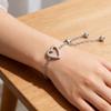 Hypoallergenically Stainless Steel Heart Hollow Bracelet Adjustable Fit Wristchain for Sensitive Skin Daily Wear