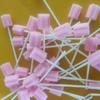 100 unidades de Bastoncillos Limpiadores Desechables, Bastoncillo Esponja para Cuidado Bucal, Bastoncillos Esponja Limpia Dientes con Palo, Cabeza de Esponja