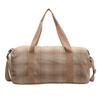 Women's Dry and Wet Separation Plaid Style Fitness Bag Strap Shoe Storage Large Capacity Casual Handbag Travel Bag Can Be Used for Pulling Rod