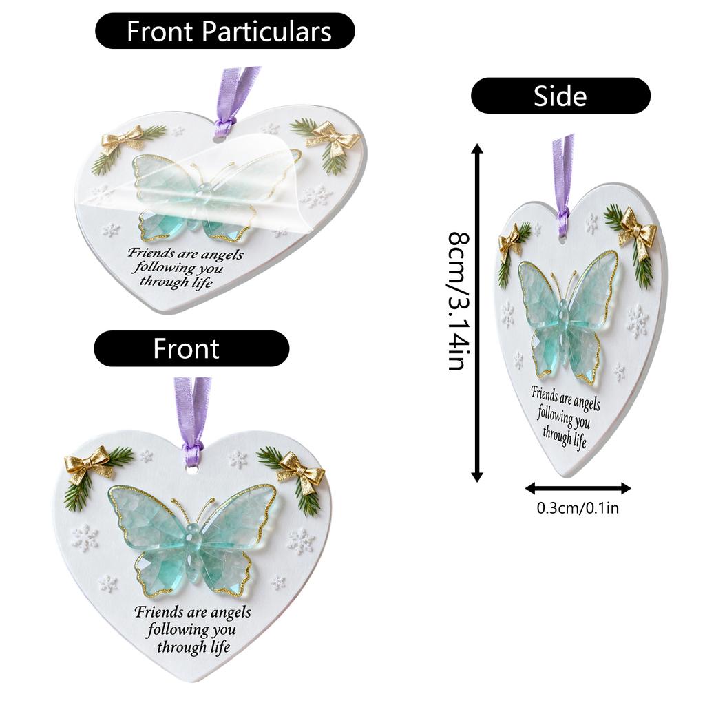 Friendship Heart Sea Glass Keepsake Printed Ceramic Heart Pendant