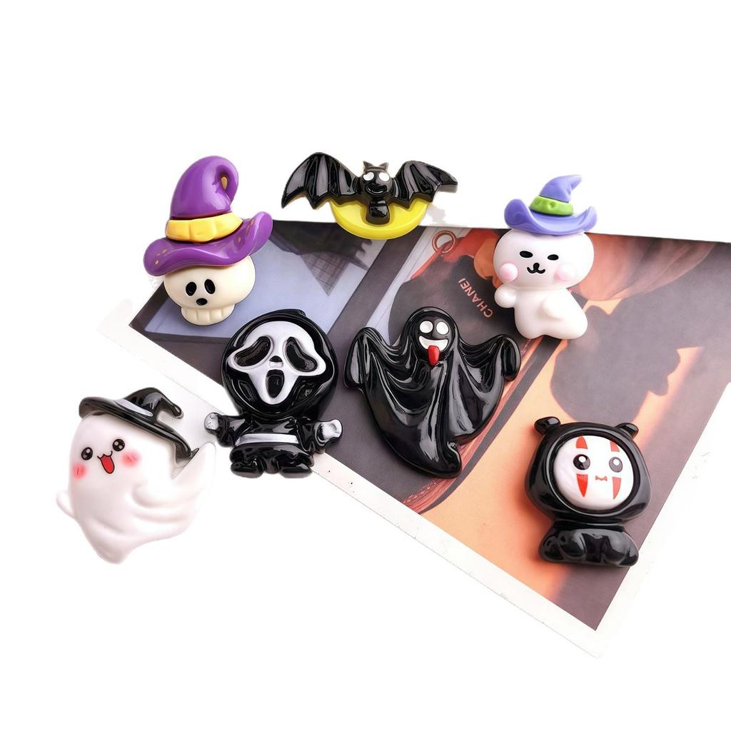 Halloween Ghost Monster DIY Cream Glue Phone Case and Hair Clip Resin Accessories.