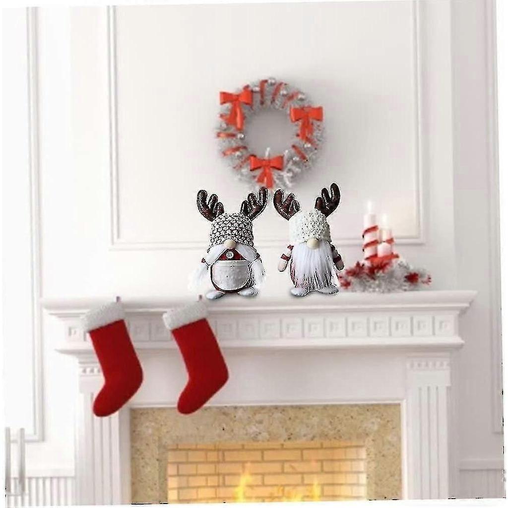 Christmas Decoration Christmas Gnomes Decoration Plush Antler Santa Elf Dwarf Doll Xmas Tabletop Orn