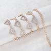 Heart-shaped Rhinestone Zircon Waist Chain for Women High-end Simple Design Metal Chain Accessories Fashion Jewelry