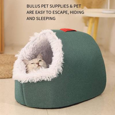 Cat Bed Thickened and Warm Pet Bed for Winter Semi-enclosed Portable and Not Occupying Much Space Sleeping Bed for Dogs