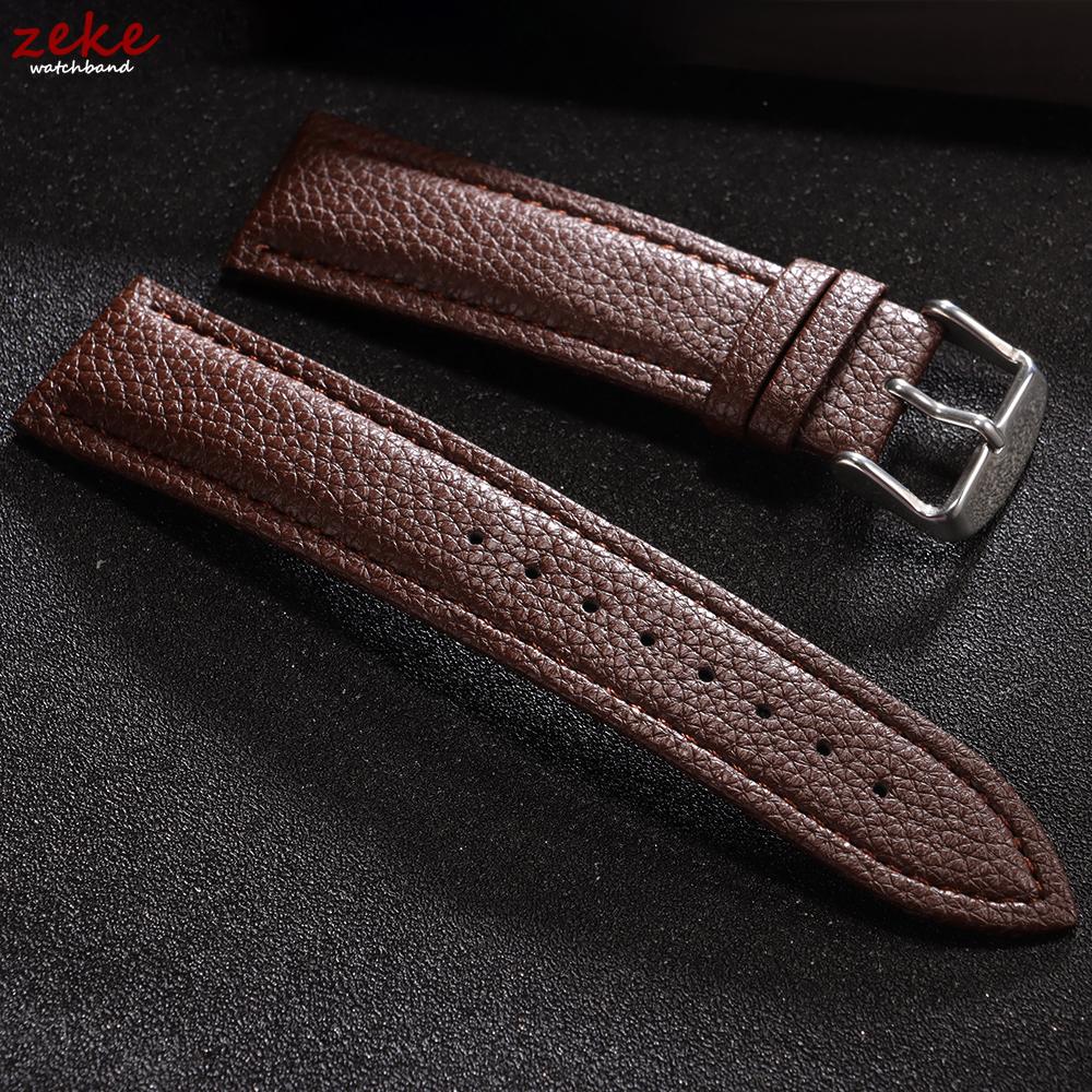 Universal Leather Watch Band 12mm 14mm 16mm 18mm 20mm 22mm Watch Straps Women & Men Thin Smooth Bracelets Soft Comfortable Belt