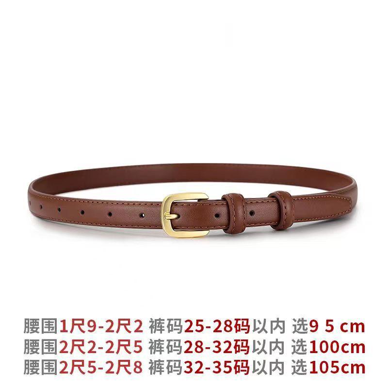 Womens Thin Black Belt Fashion Simple Versatile Waistband Dresses Jeans