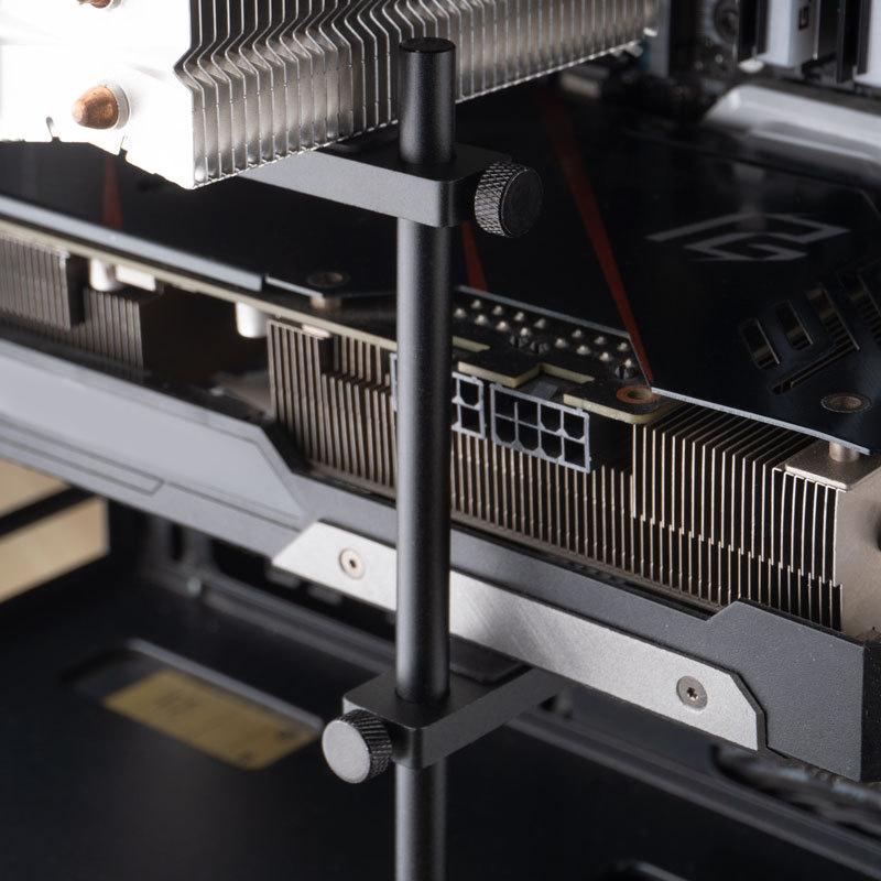 Universal GPU Support Bracket - Aluminum Alloy Graphics Card Holder with Cooling Jack, Desktop PC Case Anti-Sag Stand