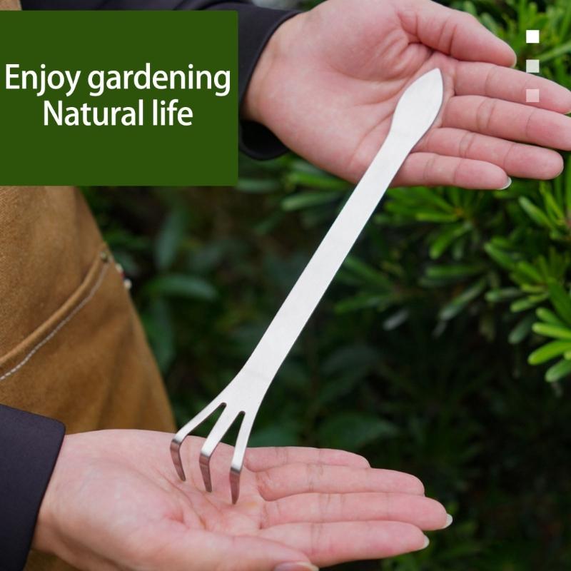 1/2Pcs Multifunctional Stainless Steel Bonsai Rakes 3 Prong Root Rakes for Soil Loosening and Transplanting Garden Tool