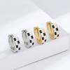 2025 Black & White Checker Earrings: Real Gold-Plated Luxury Hoops for Women