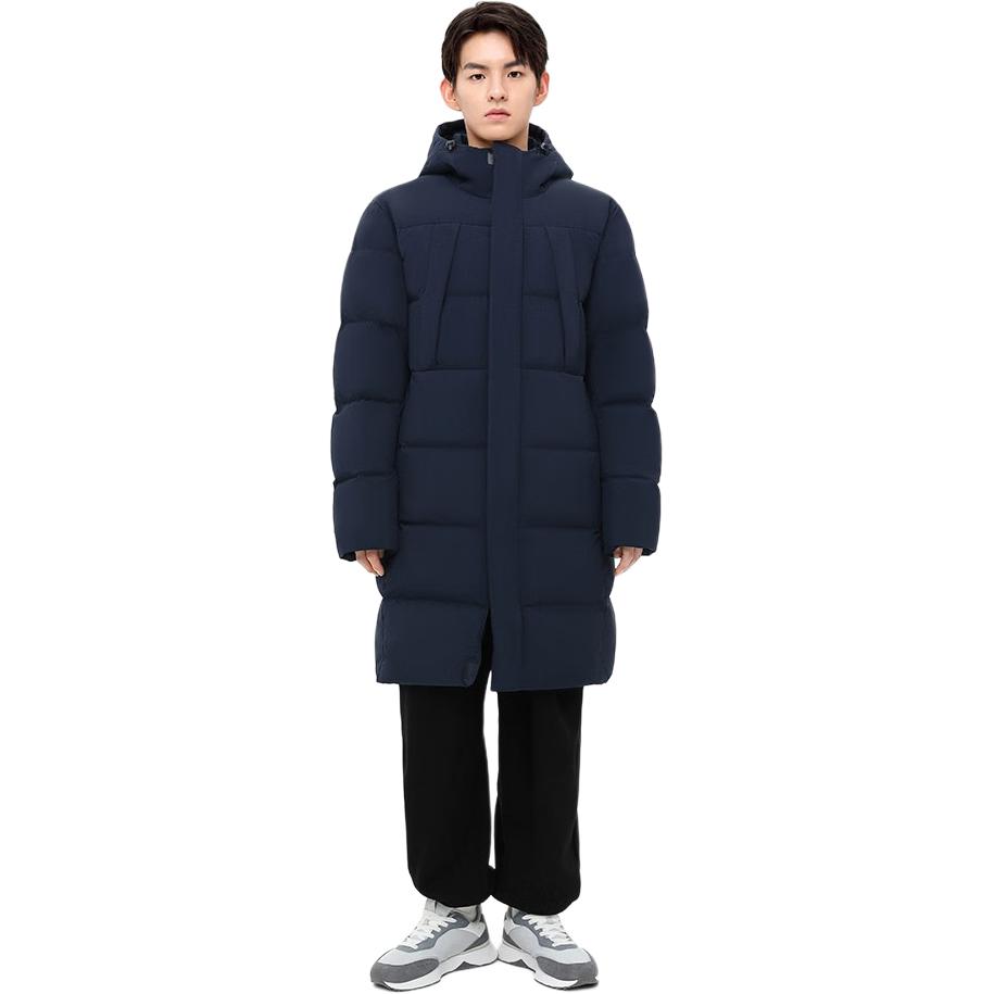 Anta Comprehensive Training Series Letter Zipper Hooded Thick Down Jacket Men Outerwear Deep-Night-Blue 152417902-1