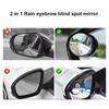 Car Rearview Mirror Rain Eyebrow Mini Round Mirror Integrated Rain Visor Carbon Mirror Fiber Sun Cover Side Automob Accesso E4H7