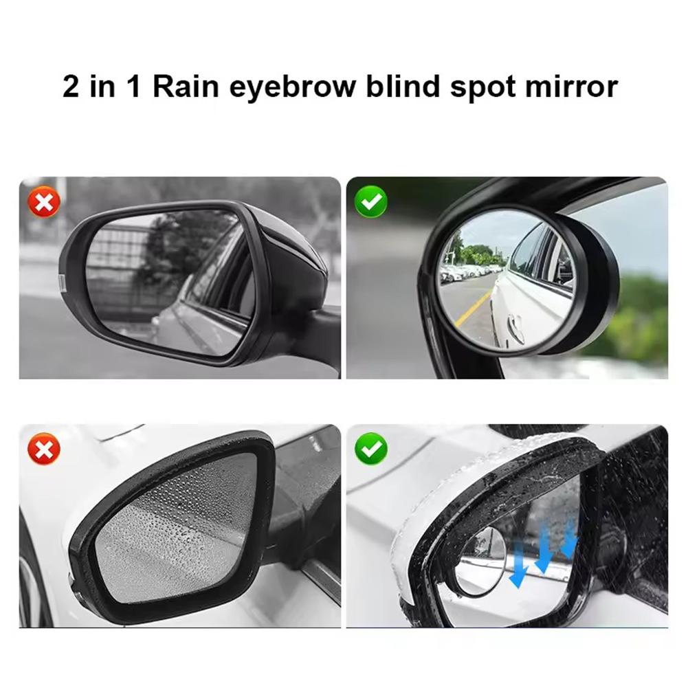 Car Rearview Mirror Rain Eyebrow Mini Round Mirror Integrated Rain Visor Carbon Mirror Fiber Sun Cover Side Automob Accesso E4H7