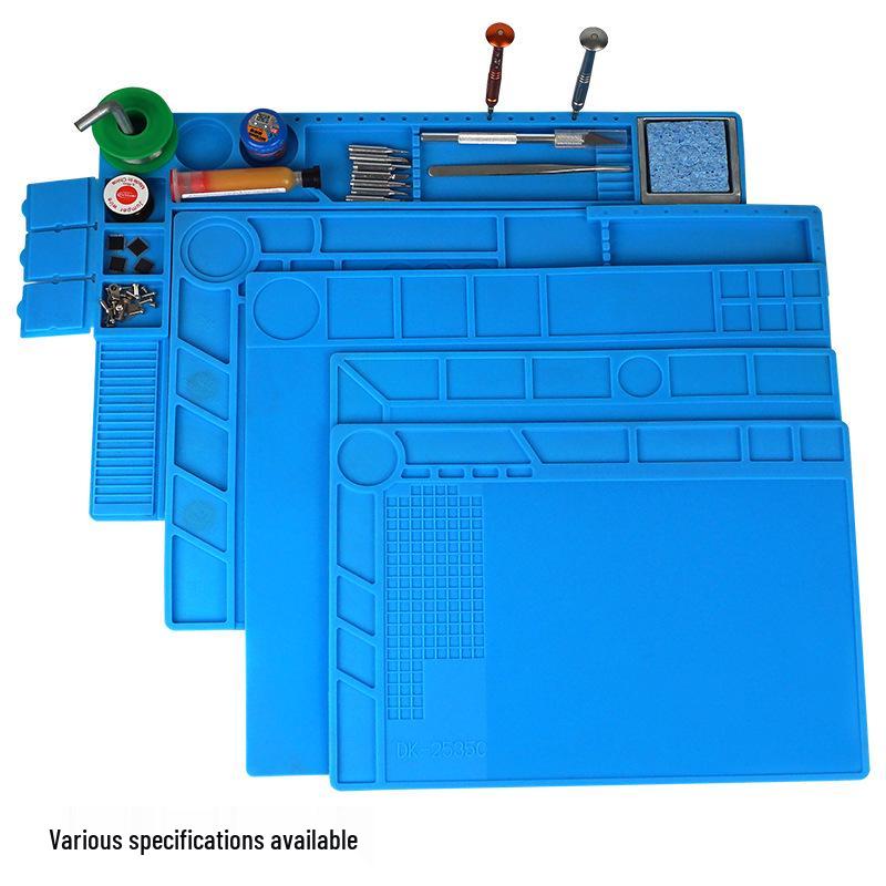 Multi-Style Magnetic Silicone Repair Pad - High-Temp Resistant, Grooved Workbench Heat Insulation Mat