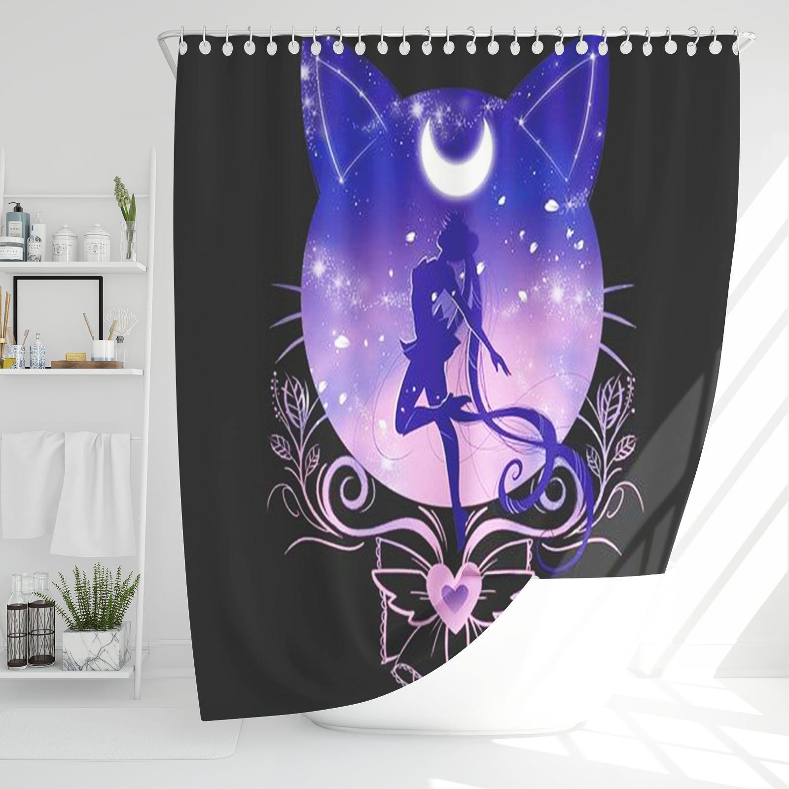 

Аниме Шторка для душа Сейлор Мун, Аксессуары для ванной комнаты, Декоративные шторы для гостиной, Милые и забавные 120x200cm