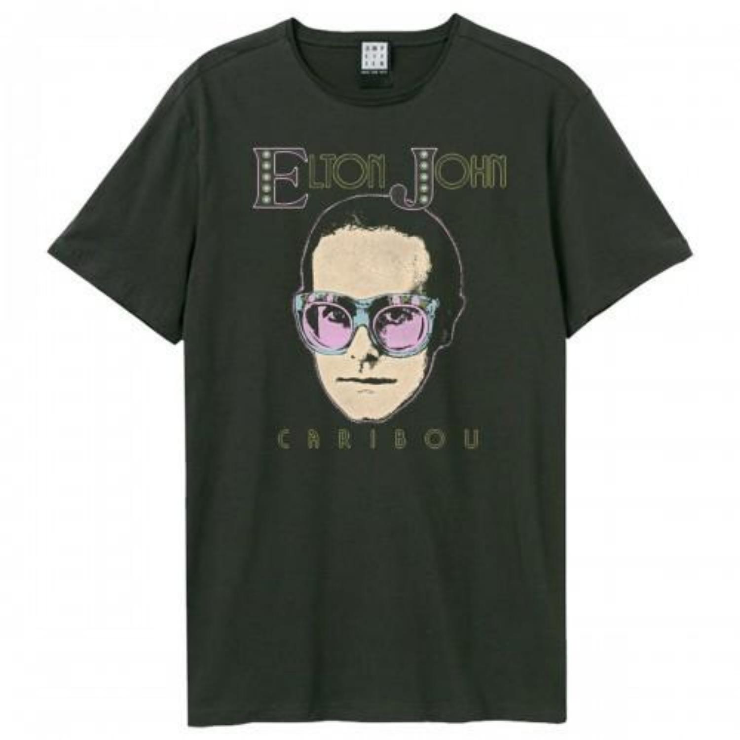 Amplified Unisex Adult Caribou Face Elton John T-Shirt S
