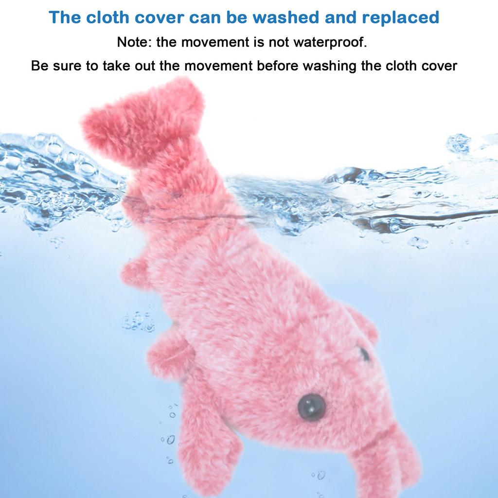 Jouet électrique pour chat sauteur, Simulation de mouvement de crevette, homard, jouets électroniques en peluche pour chien, chat, jouet Animal en peluche pour enfants
