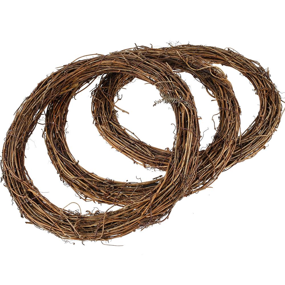Natural Wreath 25/30cm Retro Christmas Rattan Wreath Rings for Wall Decor Rattan DIY Door Hanger for Home Wedding Fall Decor