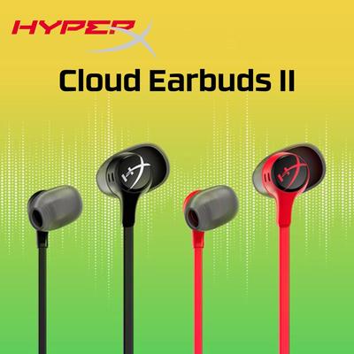 HYPERX Sluchátka Cloud Earbuds II 2, 3,5mm konektor, drátová sluchátka, 14mm měniče, pevné pouzdro, 90° konektor, vestavěný mikrofon, pro PC, mobilní zařízení, Nintendo Switch