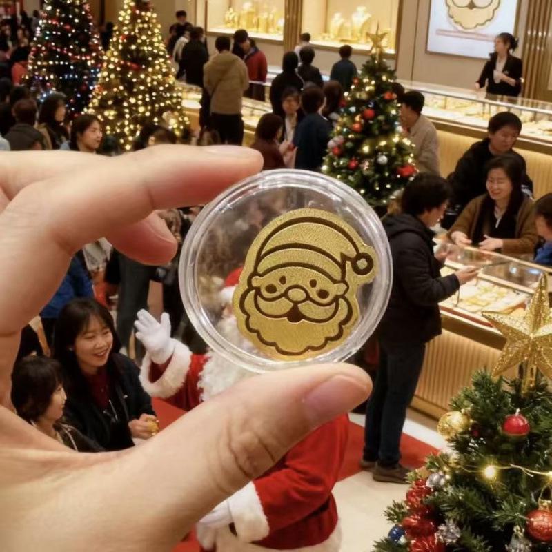 999 Pure Gold Santa Claus Christmas Tree Phone Sticker - Peace, Joy, and Prosperity Collection