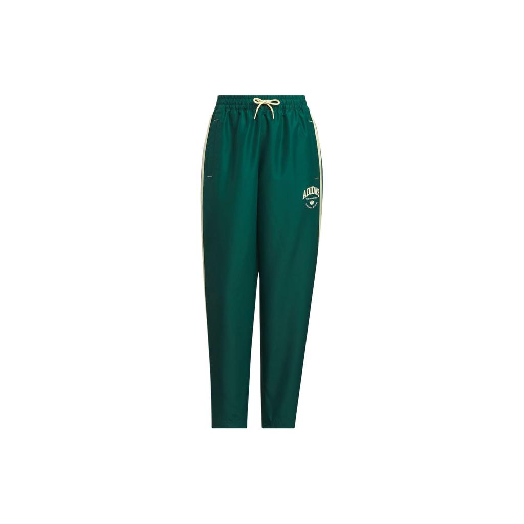 Adidas Originals Logo Twist Tracksuit Bottoms, Women Forest Green Retro Casual Sports Pants IW6291