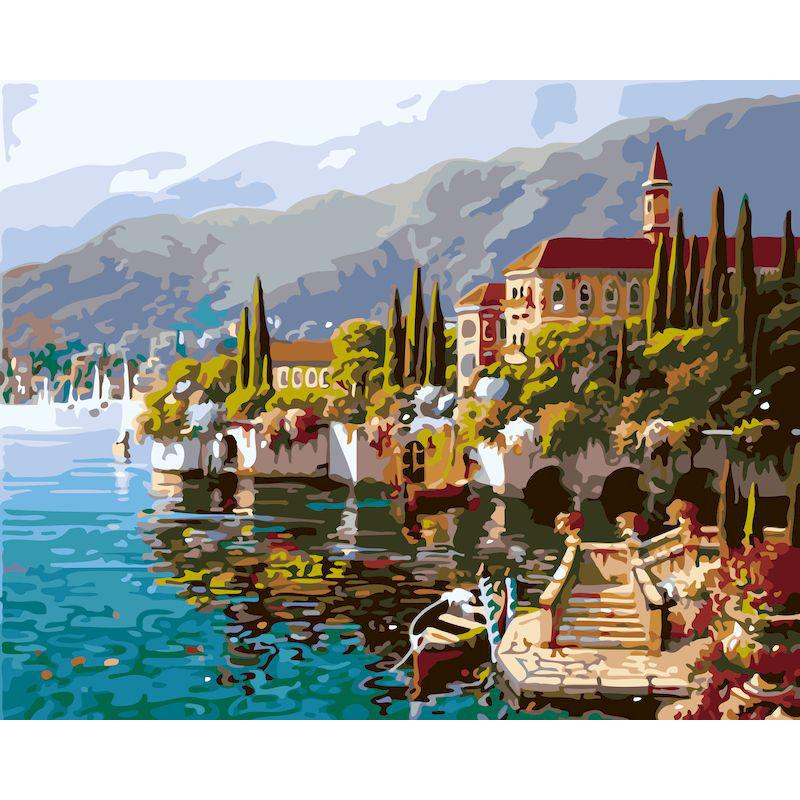 DIY Harbor Painting Kit - 40x50cm Digital Oil Painting Set