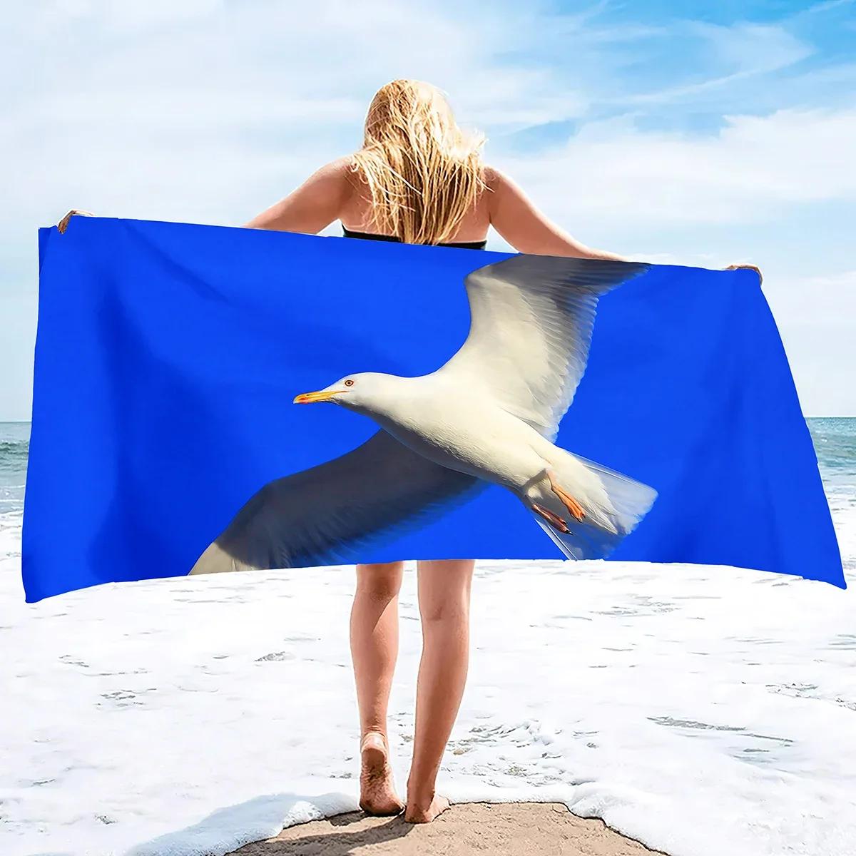 

Seagull Beach Towel,Microfiber Beach Towel Fast Drying,Sand Free Beach Towel Super Lightweight Towels for Swimming Pool,Camping W40*H60(CM)
