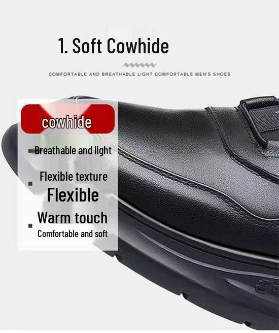 Men's Breathable Lace-up Leather Shoes, Casual & Formal British Style