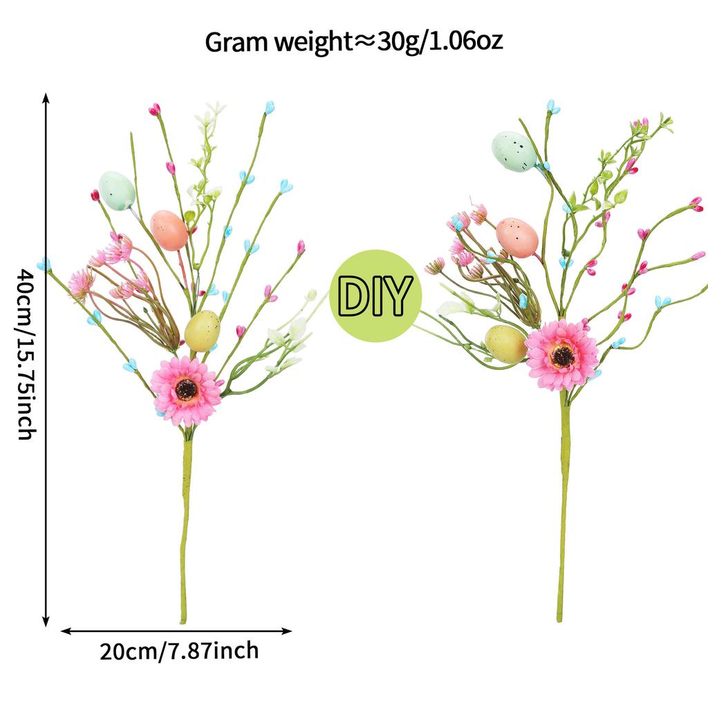 Easter Tree Ornament Realistic Easter Egg Decoration Decorative Flower Branch Non-Toxic Simulated Flower Stems For Floral Vase