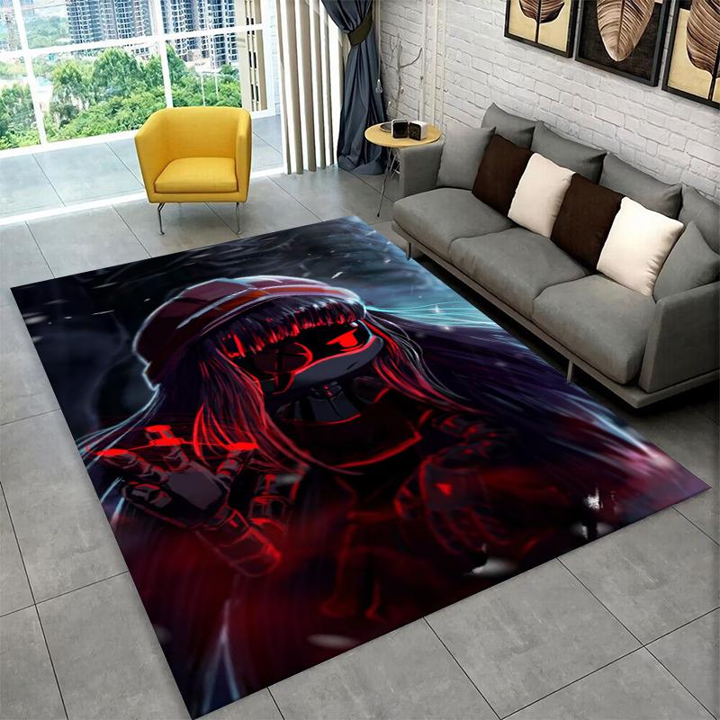 Cartoon Murder Drones Uzi V Robot Carpet Rug for Bedroom Living Room Sofa Playroom Doormat Home Decor,Kid Area Rug Non-slip
