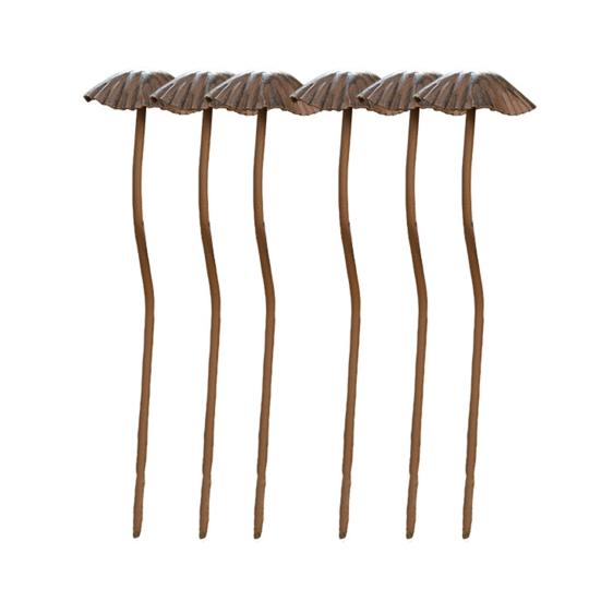 1/5/6/8/10Pcs Wrought Iron Mushroom Decoration Set Lightweight Stable Structure Desk Ornament Garden Home Decor