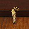 Vintage Brass Dragon Carved Whistle with Keychain Hole High Decibel Loud Portable Whistle for Outdoor Camping Travel Emergency