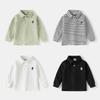 Boys Long Sleeve Polo Shirt Thickened Collared T Shirt Spring Autumn Casual Top for Kids