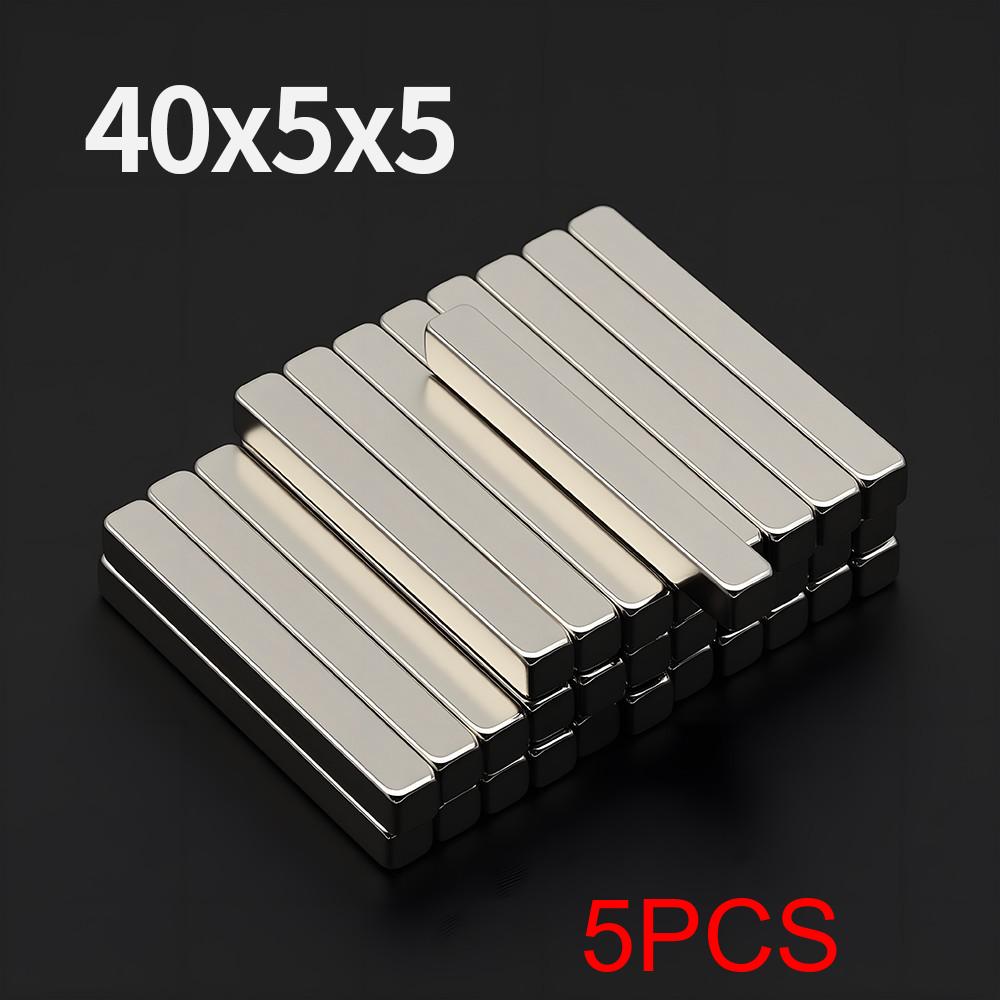 

40x5x5mm Powerful Neodymium Magnet N35 NdfeB Permanent Magnetic imanes Block Super Strong Fridge Magnets DIY