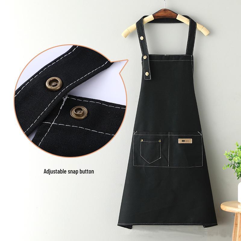 Stain-Proof Canvas Apron with Custom Logo for Western Restaurants, Hot Pot Establishments, and Milk Tea Shops